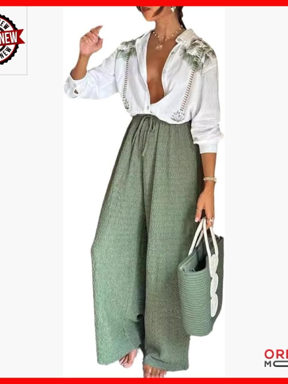 Women's Long Sleeve Lapel Top Flare Pants 2-Piece Set Casual Outfit